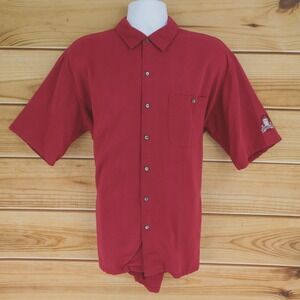U.S. Open 2003 Olympia Fields Button Up Shirt Mens L Red‎ Collared Ashworth VTG